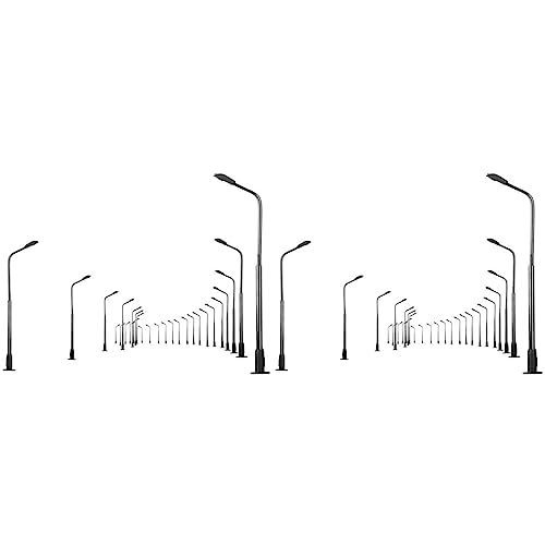 Fegtrtyoa 40 Stück Modell Bahn 10 cm Laternen Pfahl Straßen Laternen HO Maß Stab 1:87 LED 3V Widerstände LQS08 Single Kopf von Fegtrtyoa