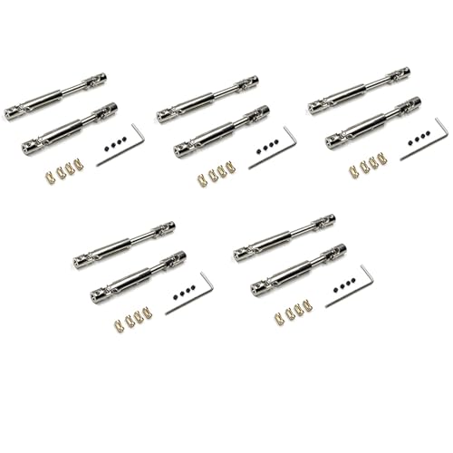 Fegtrtyoa 5Satz MN78 CVD-Antriebswelle Aus Metall mit 3 mm Bis 4 mm WellenhüLse für MN78 MN-78 MN 78 1/12 RC Car Upgrade Parts von Fegtrtyoa