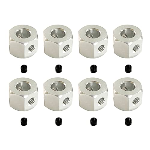 Fegtrtyoa 8 STÜCKE 5 Mm Bis 12 Mm Metall Kombinierer Rad Naben Sechskant Adapter für D12 C14 C24 B14 B16 MN D90 D91 RC Auto Upgrade Teile, Silber von Fegtrtyoa