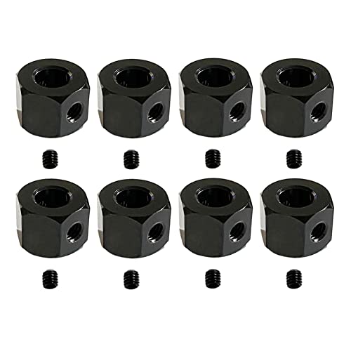 Fegtrtyoa 8 STÜCKE 5 mm Bis 12 mm Metall Kombinierer Rad Naben Sechskant Adapter für D12 C14 C24 B14 B16 MN D90 D91 RC Auto Upgrade Teile, Schwarz von Fegtrtyoa