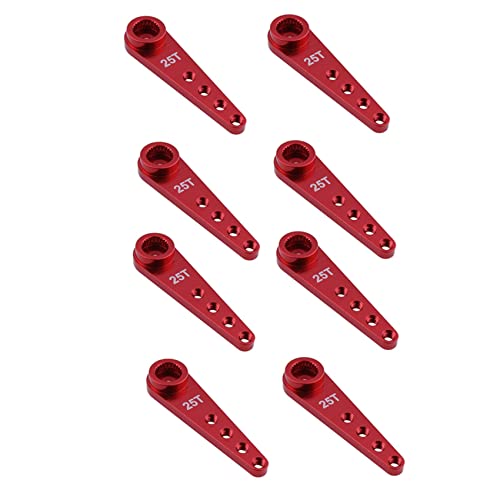 Fegtrtyoa 8 Stuecke 37 mm 25 T Metall VerläNgerung Lenkung Servo Arm Horn für RC Auto Raupen Teile, Rot von Fegtrtyoa