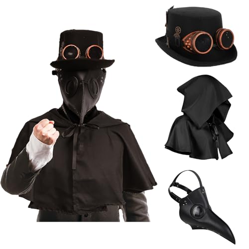 Fehodun 3 Teiliges Pestdoktor Kostüm Herren Halloween Costume mit Pestdoktor Maske Rittermantel für Party Cosplay Requisite Fehodun 3 Teiliges Pestdoktor Kostüm Herren Halloween Costume mit Pestdoktor Maske Rittermantel für Party Cosplay Requisite von Fehodun
