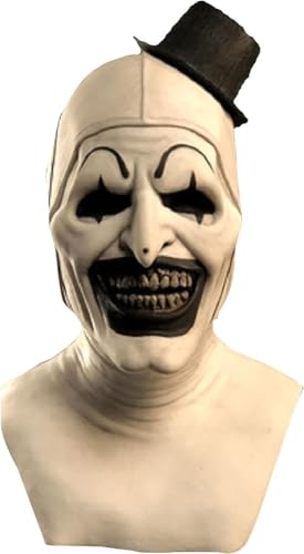 Fehodun Art the Clown Maske Terrifier Killer Clown Maske Scary Halloween Joker Maske Creepy Cosplay Kostüm Maske Horror Blutige Requisiten für Erwachsene von Fehodun