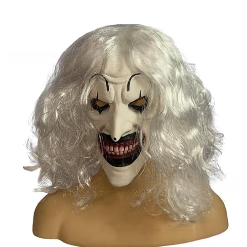 Fehodun Art the Clown Maske Terrifier Killer Clown Maske Scary Halloween Joker Maske Creepy Cosplay Kostüm Maske Horror Blutige Requisiten für Erwachsene von Fehodun