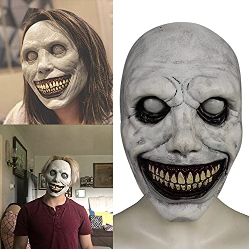 Fehodun Erwachsene Smiling Demon Maske Gruselige Teufels Maske Realistische Horror Zombie Maske Halloween Lächelnde Clown Maske von Fehodun