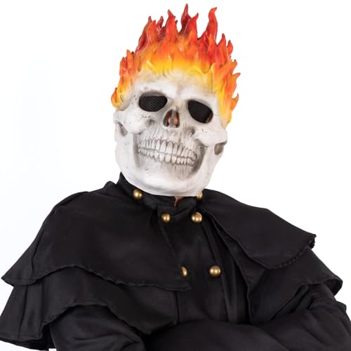 Fehodun Geistermaske Ghost Horror Scream Totenkopf Maske Flammenschädelmaske Ritter Maske für Halloween Kostüm Cosplay Requisite Fehodun Geistermaske Ghost Horror Scream Totenkopf Maske Flammenschädelmaske Ritter Maske für Halloween Kostüm Cosplay Requisite von Fehodun