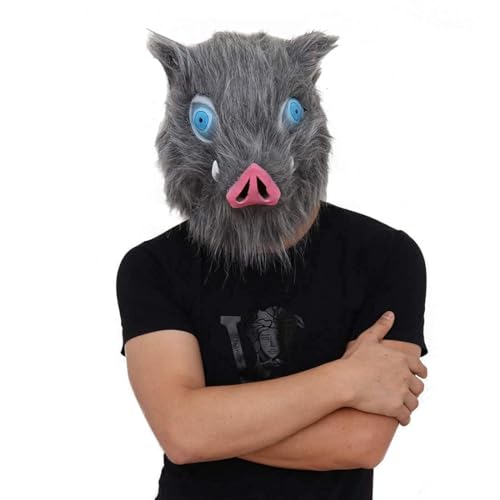 Fehodun Halloween Inosuke Maske Vollkopf Realistische Horrormaske Latexmaske für Erwachsene Kostüm Cosplay Requisite Fehodun Halloween Inosuke Maske Vollkopf Realistische Horrormaske Latexmaske für Erwachsene Kostüm Cosplay Requisite von Fehodun