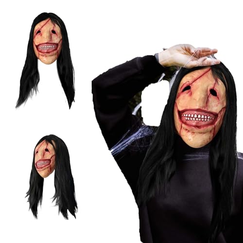 Fehodun Realistische Silikonmaske Horrormaske Terrifier Langes Haar für Erwachsene Halloween Kostüm Cosplay Requisite Fehodun Realistische Silikonmaske Horrormaske Terrifier Langes Haar für Erwachsene Halloween Kostüm Cosplay Requisite von Fehodun