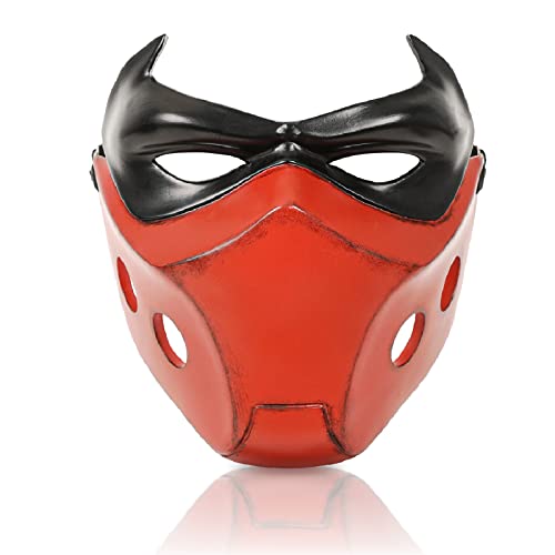 Fehodun Red Hood Helm Maske Superheld Todd Helm Halloween Cosplay Kostüm Zubehör für Erwachsene von Fehodun