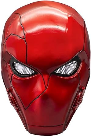 Fehodun Red Hood Helm Full Head Deadpool Maske Halloween Rote Kapuze Helm Cosplay Kostüm Harz Requisiten Zubehör für Erwachsene von Fehodun