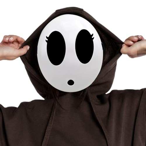 Fehodun Shy Guy Maske Weiß Anime Schüchterner Junge Mädchen Masken Halloween Gespenst Maske Cosplay Party Kostüm Requisiten Erwachsene von Fehodun