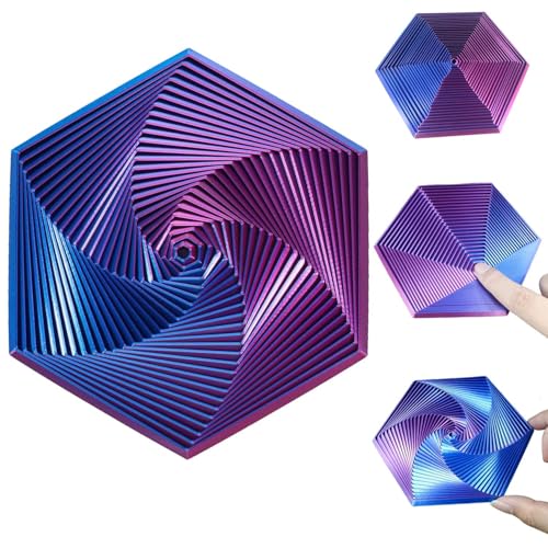 Fractal Fidget Hexagon Groß, Fidget Toys Erwachsene Kind Stressabbau, Anti Stress Spielzeug, Anxiety Toy, ADHD Toys, Zappelspielzeug (Lila) von FeiOne