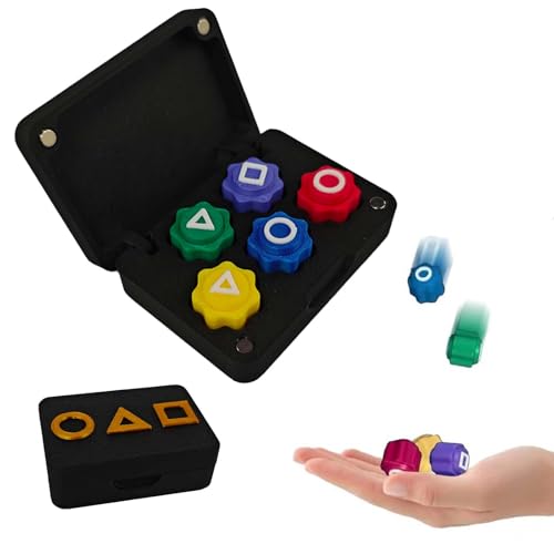 Gonggi Korean Game, Gonggi Stones Spiel, Traditionelles Koreanisches Spiel, 5 Teiliges Gonggi Stein Set, Handspiel Mit Bunt Steinchen Für Koordinationstraining (5pcs+Magnetbox) von FeiOne