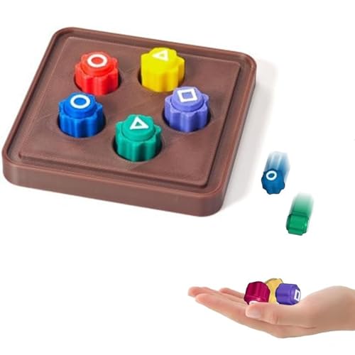 Gonggi Korean Game, Gonggi Stones Spiel, Traditionelles Koreanisches Spielspiel, 5 Teiliges Gonggi Stein Set, Handspiel Mit Bunt Steinchen Für Koordinationstraining (5pcs+Base) von FeiOne