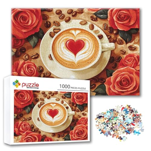 Puzzle Kaffee Puzzle 300 Teile Rose, Herausforderung Impossible Jigsaw, Erwachsene Wooden Jigsaw Spielzeug, Puzzlespiele für Die Ganze Familie Stressabbau, Geschenk für Frauen Männer 40 x 28 cm G-7 Puzzle Kaffee Puzzle 300 Teile Rose, Herausforderung Impossible Jigsaw, Erwachsene Wooden Jigsaw Spielzeug, Puzzlespiele für Die Ganze Familie Stressabbau, Geschenk für Frauen Männer 40 x 28 cm G-7 von FeiPride