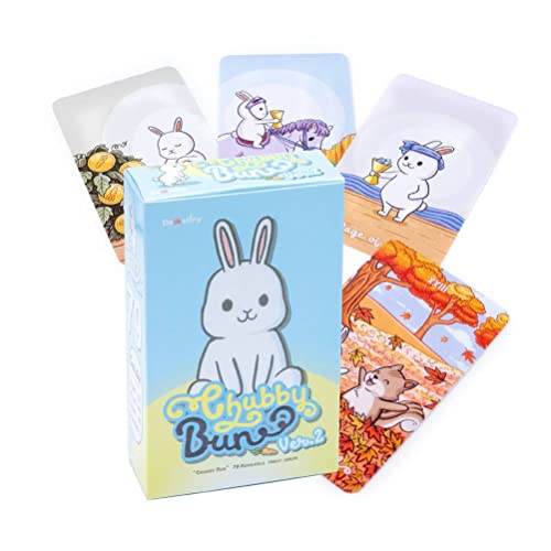 Chubby Bun Hase Tarot-Karten,Chubby Bun Rabbit Tarot,Tarot Deck,Party Game von FeiYuCard