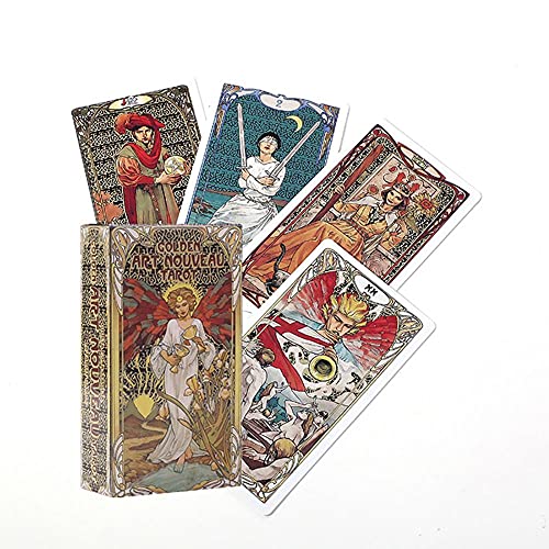 Goldene Jugendstil-Tarotkarten,Golden Art Nouveau Tarot Cards,Tarot Deck,Party Game von FeiYuCard