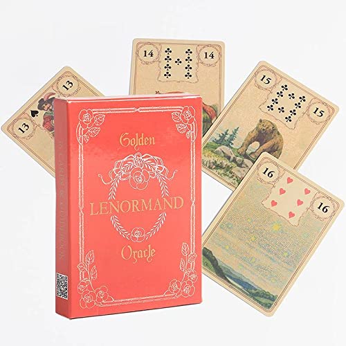 Goldene Lenormand Orakel Tarotkarten,Golden Lenormand Oracle Tarot Cards,Tarot Deck,Party Game von FeiYuCard
