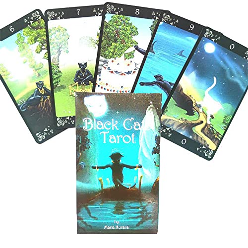 Schwarze Katzen Tarotkarten,Black Cats Tarot Cards Game,Tarot Deck,Party Game von FeiYuCard
