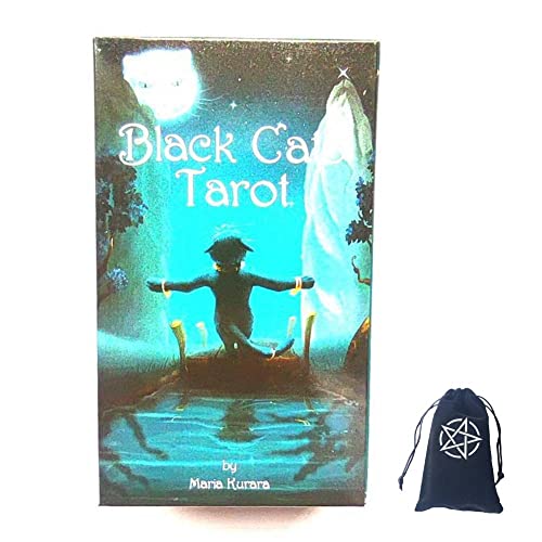 Schwarze Katzen Tarotkarten,Black Cats Tarot Cards Game,with Bag,Party Game von FeiYuCard