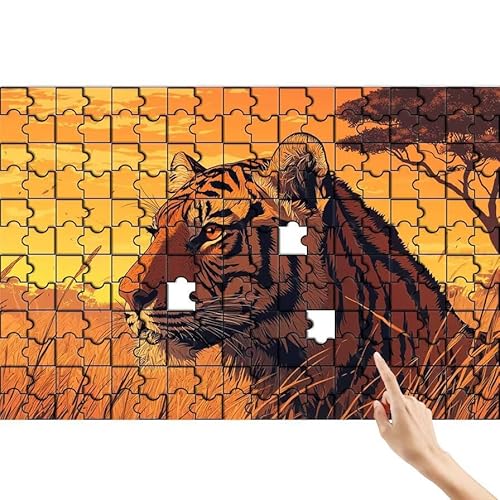 Puzzle 300 Teile Tiger, Retro Puzzle Erwachsene, Lernspiele für Ganze Familie, Unmögliche Herausfordern Spielzeug, Bunter Spaß Set mit Box für Room Wall Decor Kreative Geschenke für Frauen N-0 Puzzle 300 Teile Tiger, Retro Puzzle Erwachsene, Lernspiele für Ganze Familie, Unmögliche Herausfordern Spielzeug, Bunter Spaß Set mit Box für Room Wall Decor Kreative Geschenke für Frauen N-0 von Feionnug