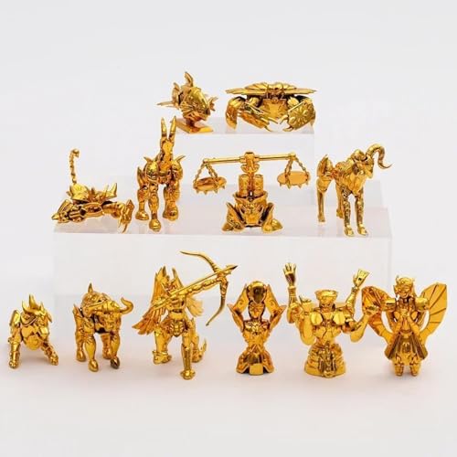 12pcs / Set Saint Cloth Myth Saint Seiya Gold Cloth Object World Tour Ver Figure PVC Modell Spielzeug von Feitoy