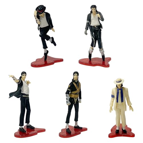 5 Stück/Set Michael Jackson Moonwalk 10,5-11,5 cm berühmte Figur World Star Version Live Figuren Desktop-Ornamente von Feitoy