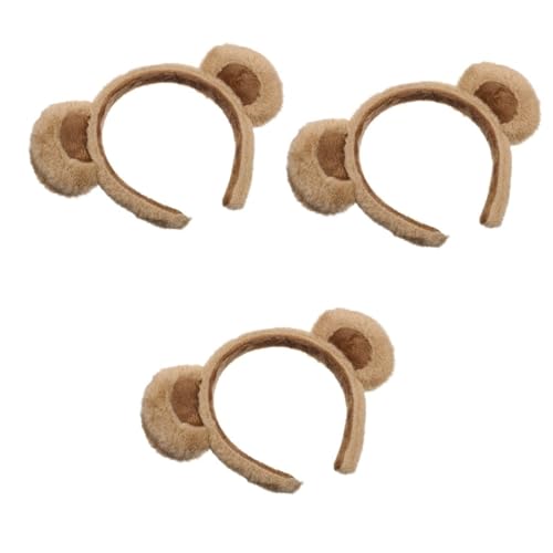 Cute Hair Clips Stirnband mit weichen Bärenohren und Schleife in Form eines Braunbären. Pelzige Kopfbedeckung mit Hasenohren für Mädchen und Frauen, Kostüm, Cosplay-Party. (Brown, 22X16CM) von Feizikaw