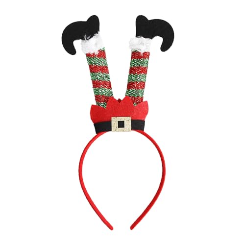 Feizikaw Cute Hair Clips Weihnachts-Stirnband, Weihnachtsmütze, Haar-Accessoires, Weihnachtsmann-Stirnband, verkehrt herum, Urlaub, Party, Anzieh-Haar-Accessoires (Red, One Size) von Feizikaw