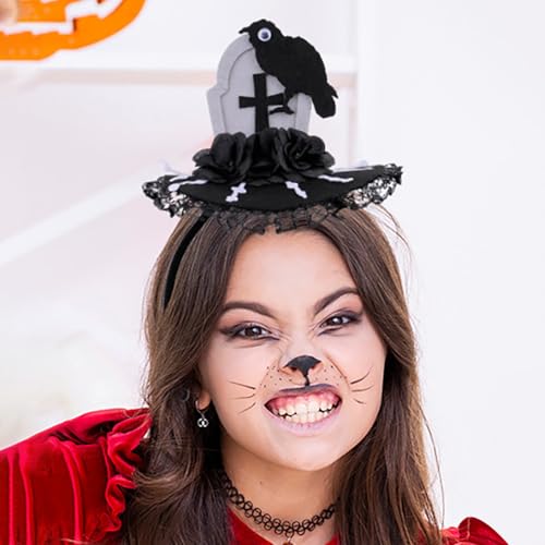 Feizikaw Damen Haarspange Halloween Hairhoop Augapfel Stirnband Halloween Party Dekoration Kostüm Zubehör (A, A) von Feizikaw