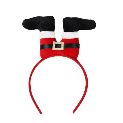 Feizikaw Damen Haarspange Weihnachts-Stirnband, Weihnachtsmütze, Haar-Accessoires, Weihnachtsmann-Stirnband, verkehrt herum, Urlaub, Party, Anzieh-Haar-Accessoires (Red, One Size) von Feizikaw