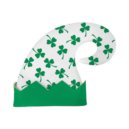 Feizikaw Sporthut Herren Grüner -Hut für St. Patrick's Day, Digitaldruck, Feen-Partyhut (White, M) von Feizikaw