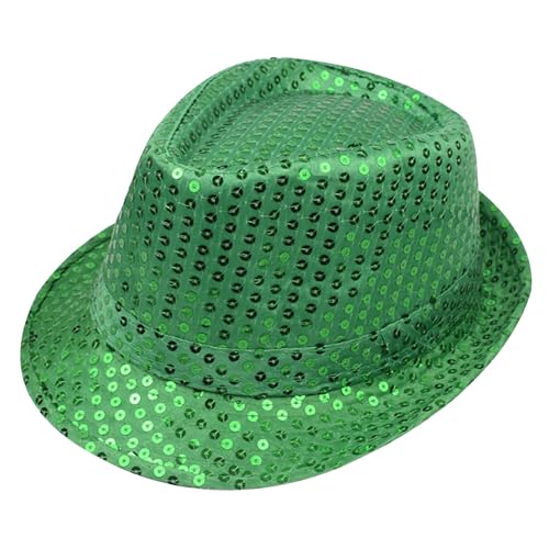 Feizikaw Sun Hat Karneval Pailletten Zylinder Herren Pailletten Gentleman der Zylinder (Green, One Size) von Feizikaw