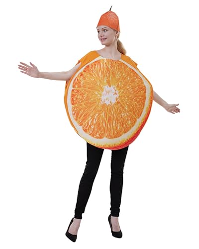 Felcia Erwachsenenkostüm für Halloween, Weihnachten, lustiges Gemüse, Obst, Cosplay, Karneval, Maskerade, Verkleidung mit Hut (Orange B, Einheitsgröße) von Felcia