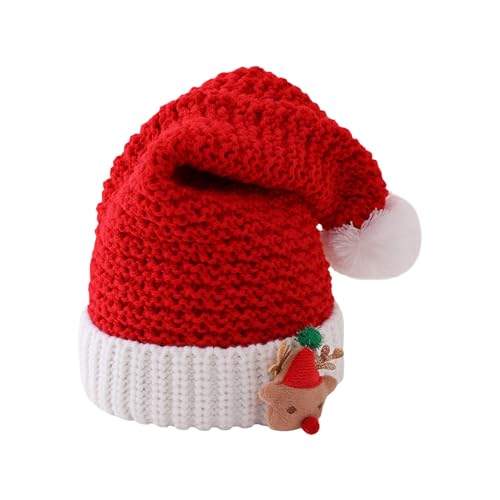 Felcia Kinder-Strickmütze, Winter, warm, Weihnachtsmann, Schneemann, Elch, Mütze für Weihnachten, Party, Neujahrsgeschenke (Stil 3, Einheitsgröße) von Felcia