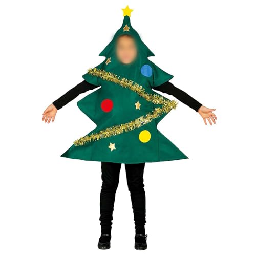 Felcia Weihnachtsbaum-Kostüm für Erwachsene und Kinder, niedliches Minikleid in Baumform mit Hut, Mama und Me, Weihnachts-Kostüm-Outfits (A-grünes Kind, L) von Felcia