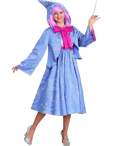 Halloween-Kostüm für Damen, Fee, Patin, Cosplay, Deluxe, Midi-Kleid, Rollenspiel, Kleidung, Party, Club, Verkleidung (Blau A, M) von Felcia