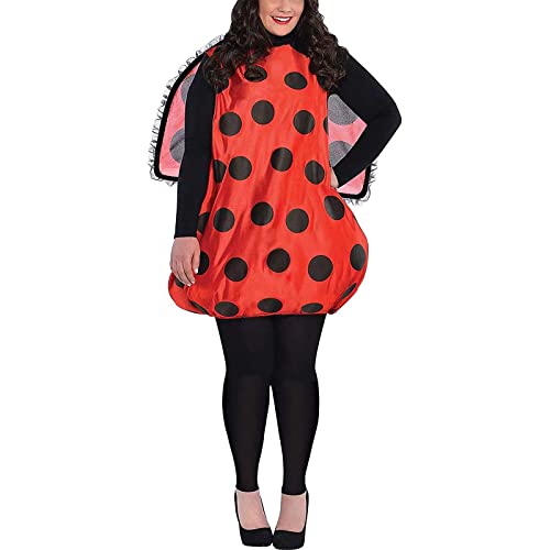 Ladybug Cosplay Kostüm Set Ladybug Kostüm Kleid mit Stirnband und Flügeln für Halloween Festival Party (Rot, Erwachsener, M) von Felcia