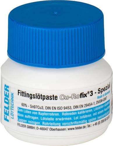 Felder  Cu-Rofix® 3-Spezial  Fittingslötpaste Inhalt 100g von Felder