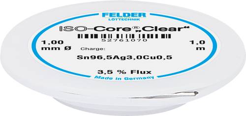 Felder ISO-Core  Clear  SAC305 Lötzinn Spule Sn96,5Ag3Cu0,5 1mm von Felder