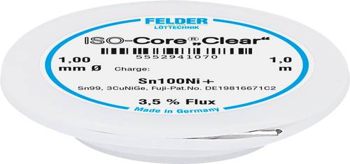 Felder ISO-Core  Clear  Sn100Ni+ Lötzinn Spule Sn99,25Cu0,7Ni0,05 1mm von Felder