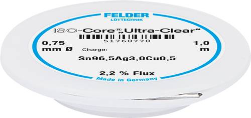 Felder ISO-Core  Ultra Clear  SAC305 Lötzinn Spule Sn96,5Ag3Cu0,5 0.75mm von Felder