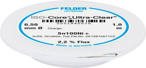 Felder ISO-Core  Ultra-Clear  Sn100Ni+ Lötzinn, bleifrei Spule Sn99,25Cu0,7Ni0,05 0.5mm von Felder