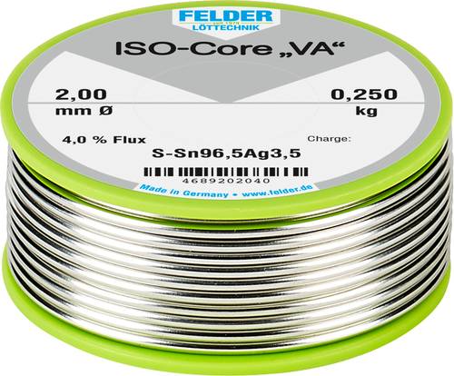 Felder ISO-Core  VA  Lötzinn Spule Sn96,5Ag3,5 0.250kg 2mm von Felder