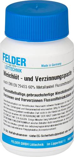 Felder Weichlöt- und Verzinnungspaste Inhalt 250g von Felder