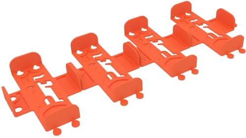 Feldherr 4er Set Kartendeckhalter kompatibel mit Dominion - Ideal für Punktekarten mit Sleeves - Stecksystem für Stabilität - Übersichtliche Anordnung auf dem Spieltisch, Farbe:Orange von Feldherr