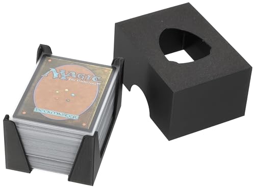 Feldherr Kartendeckhalter mit Deckel für Spielkarten in Standard Card Game Size - Platz für bis zu 150 Karten, Farbe:Schwarz von Feldherr