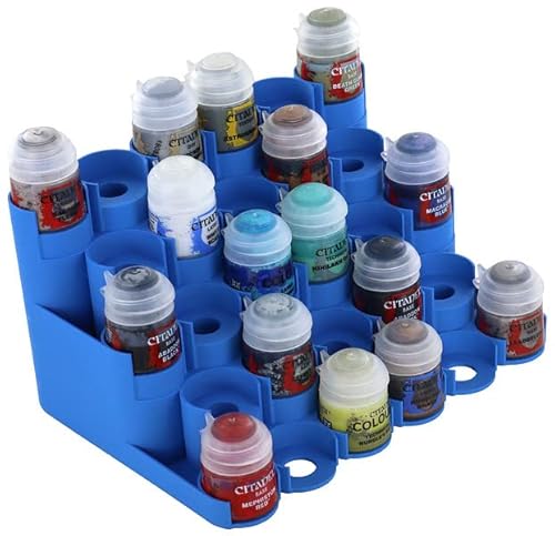 Feldherr Paint Rack kompatibel mit 28 Citadel Farbtöpfchen (12 ml / 18 ml / 24 ml), Farbe:Himmelblau von Feldherr