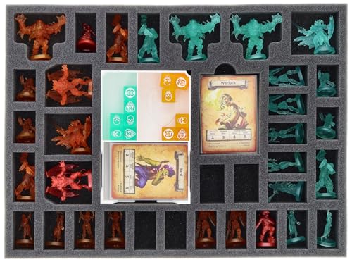 Feldherr Schaumstoff-Set mit Kartenhalter kompatibel mit HeroQuest (2021): Die Geisterkönigin + Die Prophezeiung von Telor - Grundspielbox - Schutz für Modelle von Feldherr