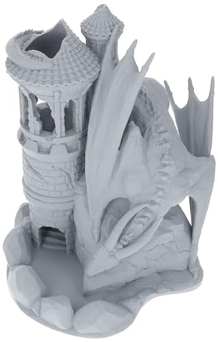 Feldherr Der Wachturm Würfelturm 22 cm hoch aus PLA in Deutschland gedruckt für Rollenspiele und Tabletop-Spiele wie D&D Warhammer Fantasy, Farbe:Grau von Feldherr